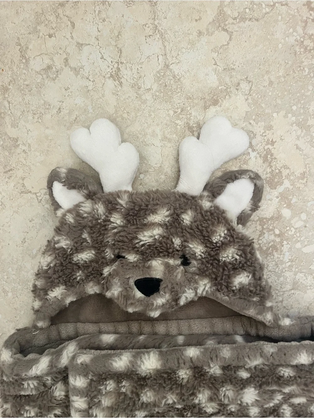 Cozy Brown Deer Hooded Baby Blanket